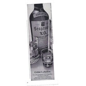 Seagram VO Canadian Whisky Advertisement 1970s Vintage Print Ad 9 inch